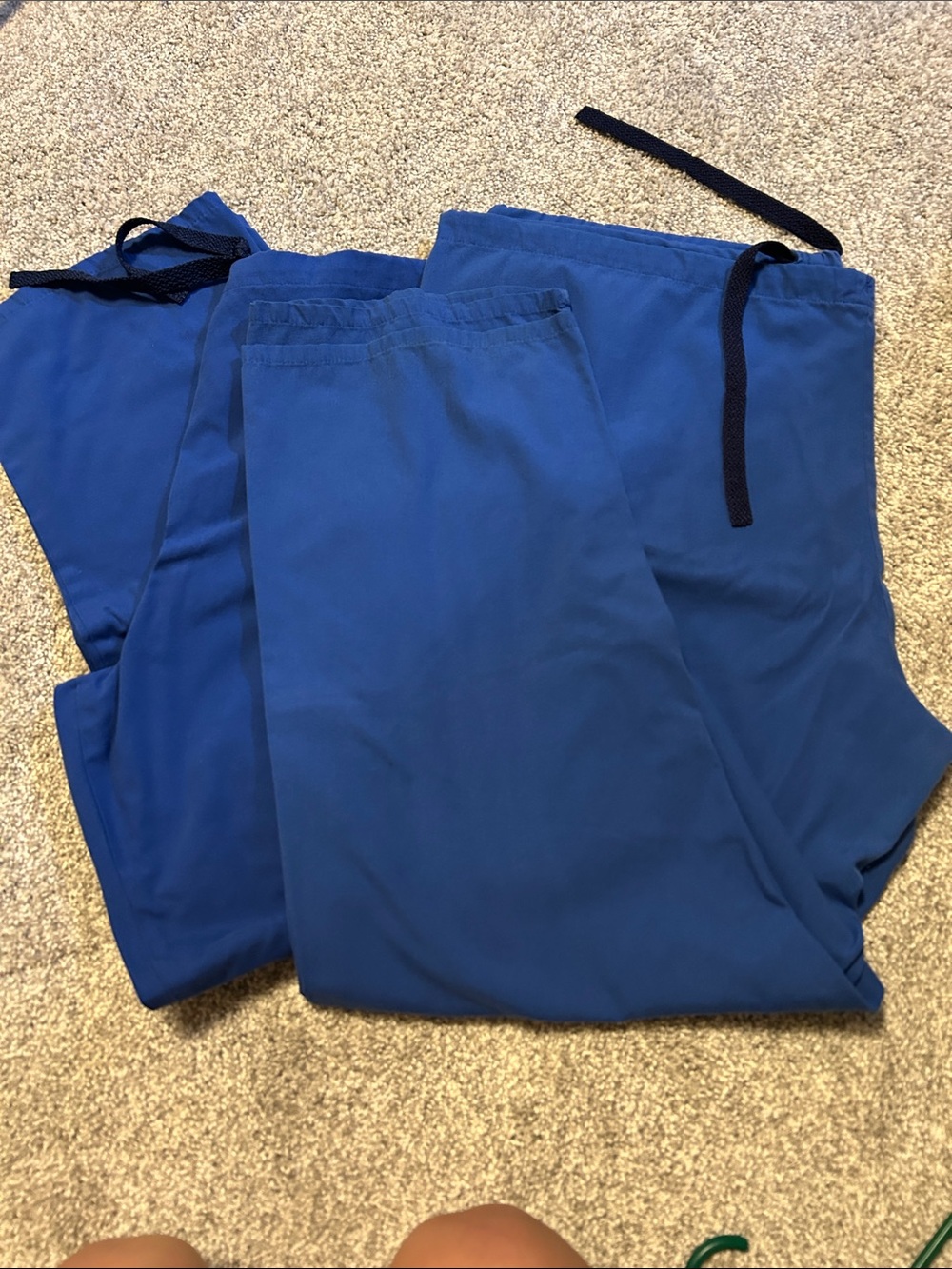 Unisex Blue Drawstring Scrub Pants